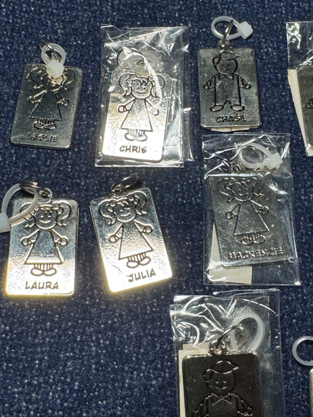 Vintage Ganz Assorted Kids Name Tags Charms/Pendants 28 total